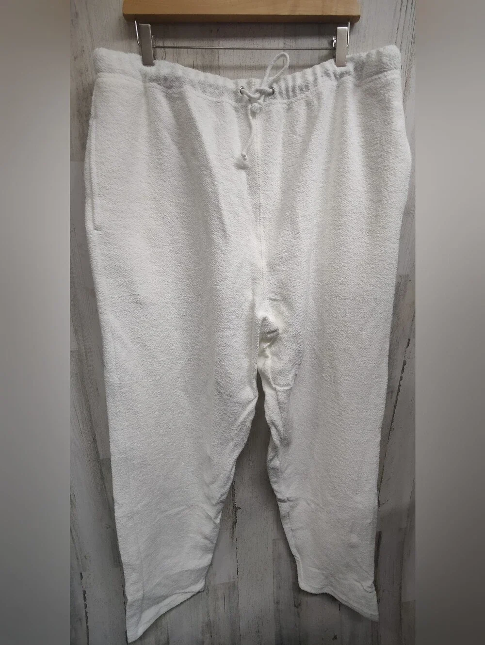 Stateline White French Terry Pants Men's 2XL Heavyweight Longer Length